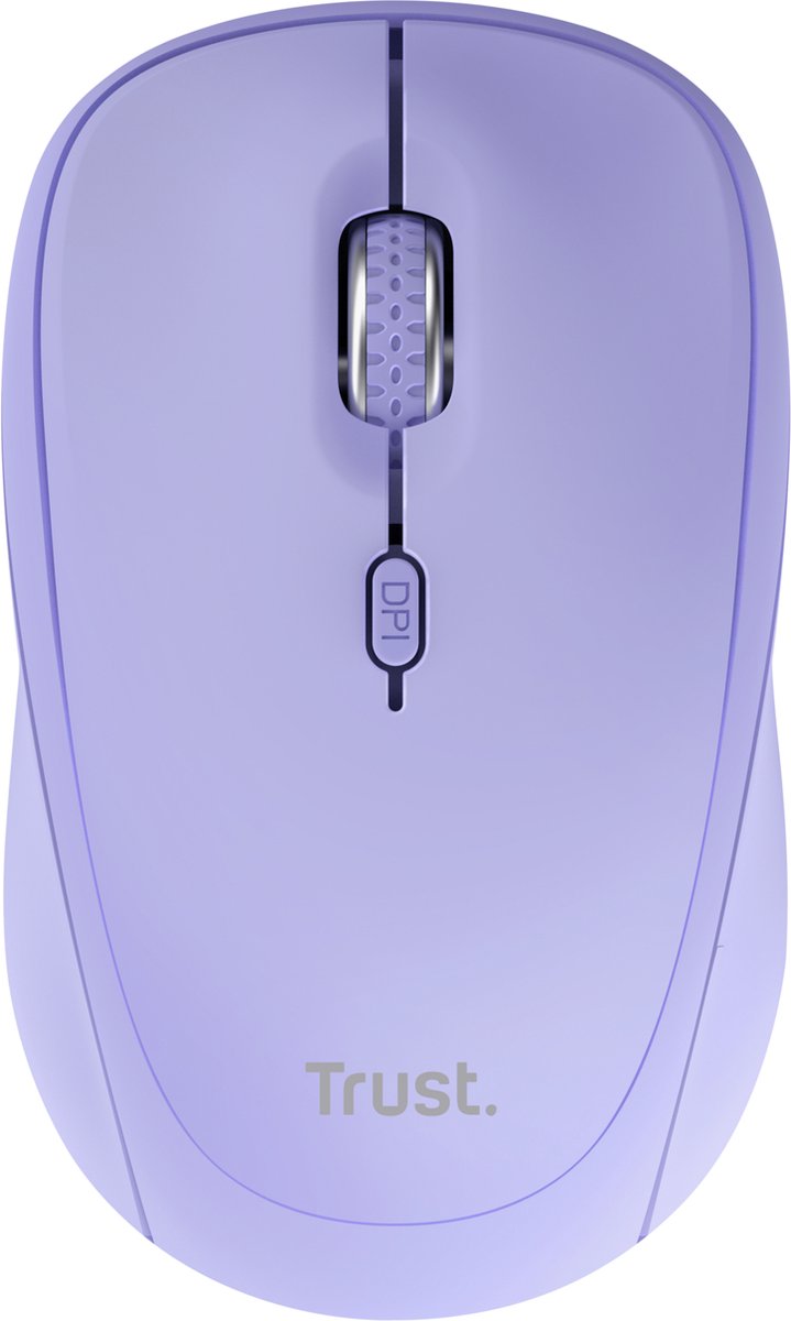 Trust Yvi+ Bluetooth - Draadloze Muis - Bluetooth & USB ontvanger- Compact - Stillere klikken – Paars