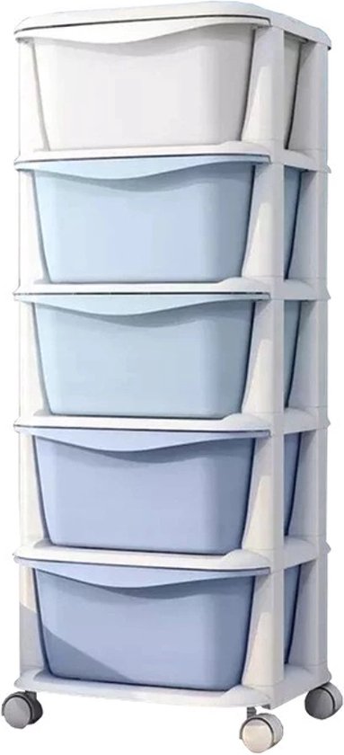 Mondex PLS6246-15 opbergkast, rotanlook, 3 laden en wielen van kunststof, 29 x 38 x 66 cm, kunststof, beige, 66 cm