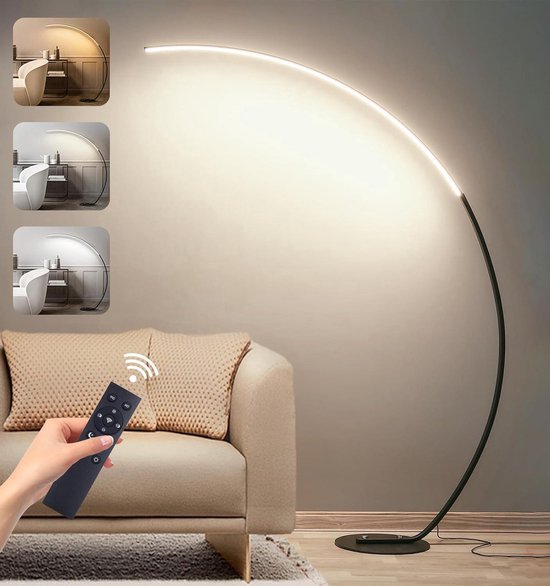 Staande Lamp Vloerlamp Met Afstandsbediening, 3 Kleur Dimbare Staande Lamp Met Lade, Vloerlampen Voor Slaapkamers Woonkamer Kantoor Vloer Licht Vloerlamp
