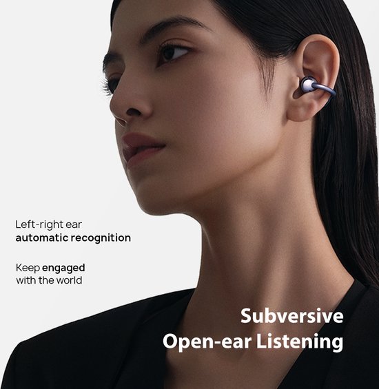 Huawei FreeClip TWS Zwart | C-bridge Design | Open-ear technologie