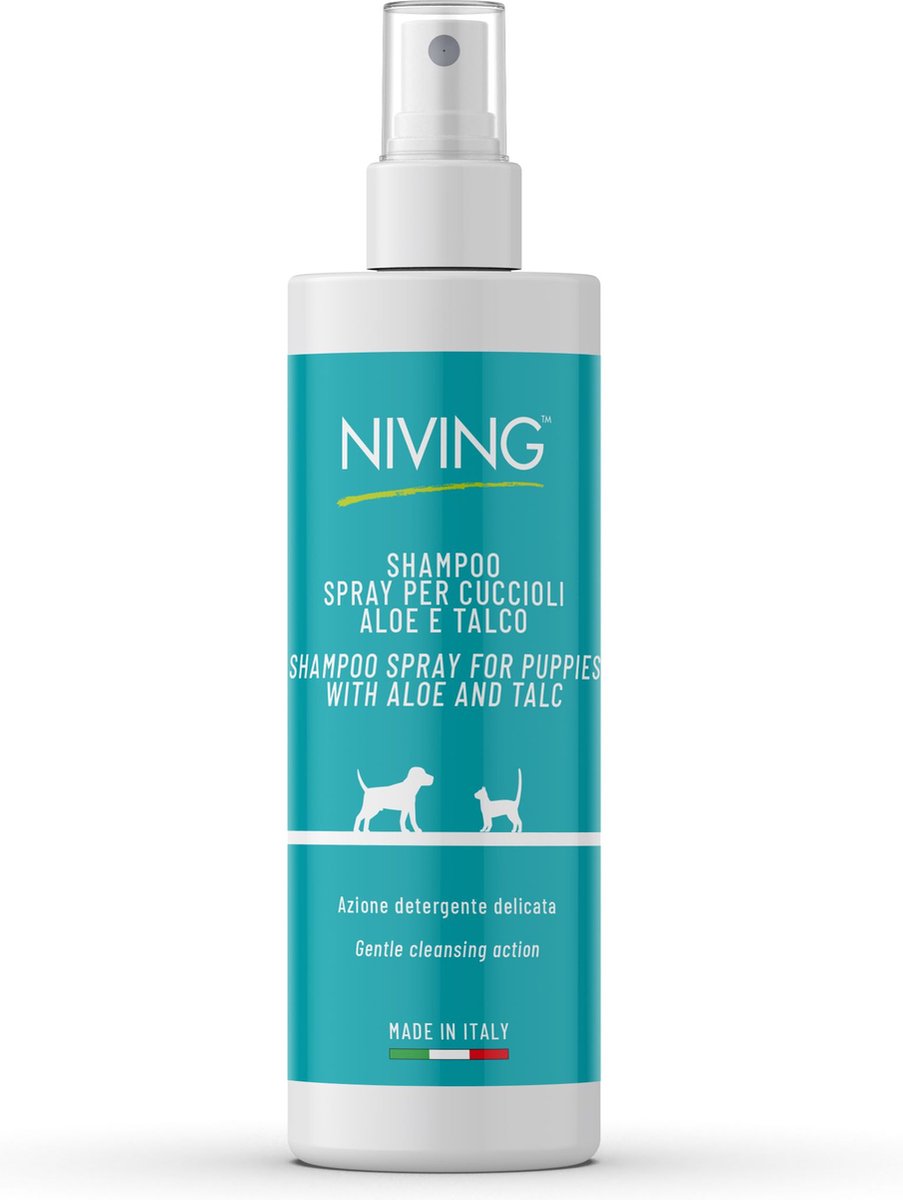 Niving | Shampoo spray voor puppies | 250 ML | Met aloë en talk