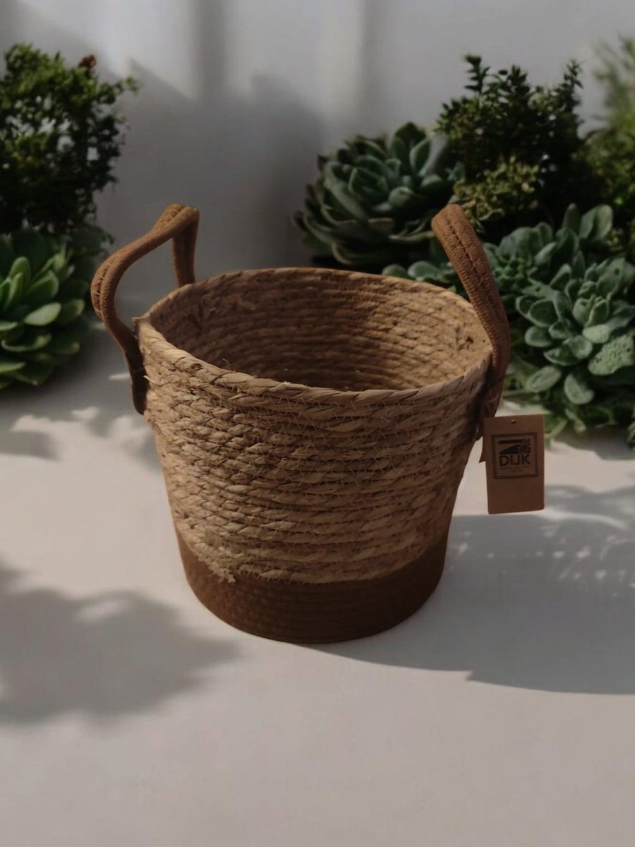mand van zeegras met handvaten 26x21 cm