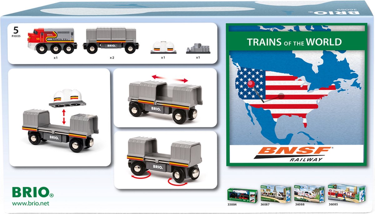 BRIO - Santa Fe Trein - Treinen van de Wereld - Houten Speelgoed — afbeelding 3