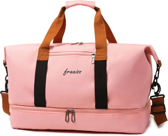 Romon Sporttas, reistas met schoenenvak, grote sporttas, reistas, waterdicht, multifunctioneel, schoudertas of tas, heren en dames, voor sportschool, fitness, duffeltas, zwart, L, Zwart, Sportief