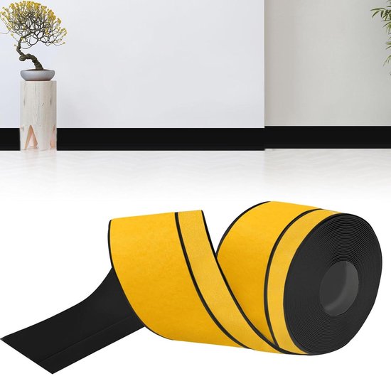 Zelfklevende zachte plinten, pvc, 10 cm x 10 m, waterdicht, decoratieve overgangsrail voor keuken en badkamer