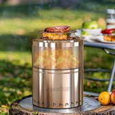 Bol.com Stainless Steel Fire Pit with Stand - Portable Outdoor Fire Bowl for Patio - 36 x 46 cm aanbieding