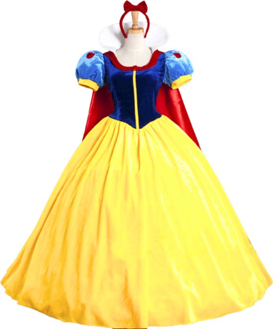 Joya Kids® Déguisement Blanche Neige Adultes | Robe Princesse Glamour | Carnaval Déguisements Dames | Robe Princesse Femme | Déguisements | Taille M