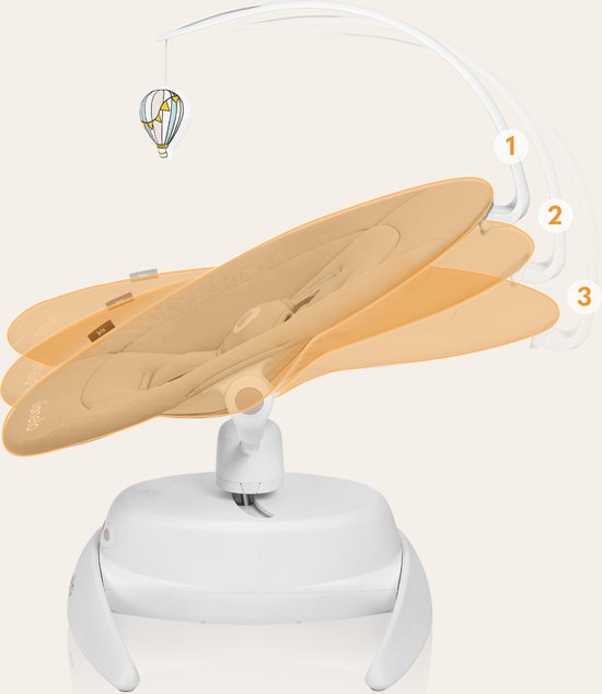 Lionelo Iris - Premium Babyschommel - 360° draaibaar - 0 tot 9kg - 3-traps verstelling van LIONELO — afbeelding 5