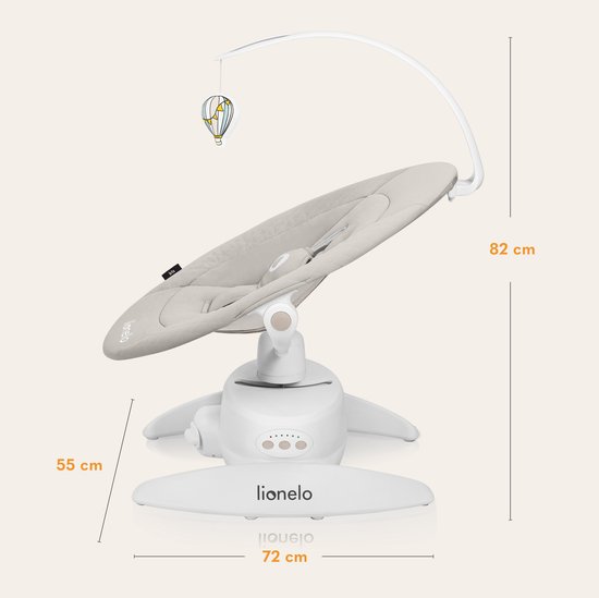 Lionelo Iris - Premium Babyschommel - 360° draaibaar - 0 tot 9kg - 3-traps verstelling van LIONELO — afbeelding 4