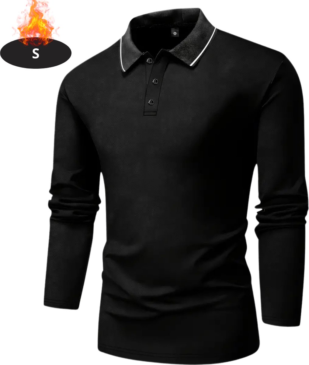 Livano Poloshirt Heren T-Shirt Heren Shirt Overhemd Polo Shirt Lange Mouwen Zwart