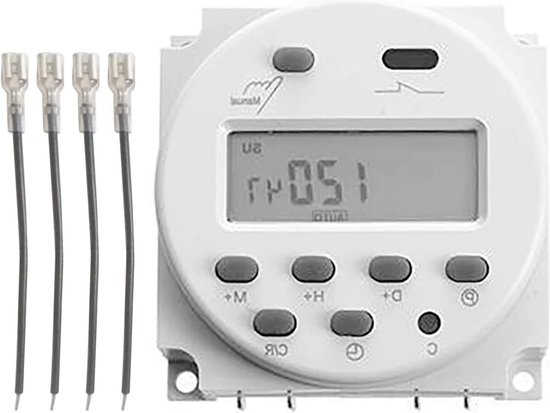 Microcomputer Tijdschakelaar DC 12V Digitale Timer met 4 Kabels LCD