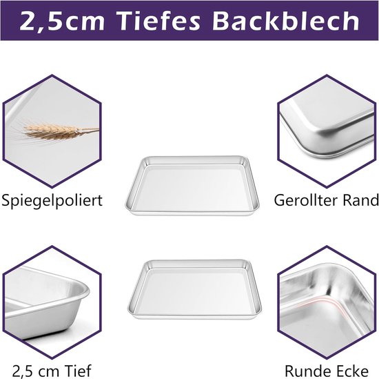KITCHENATICS Commercieel Roestvrij Staal Roosteren en Koelen Rek Dikke Draad Rooster Past in de Bakoven van de halve plaat & Grill Veilig Roestvrij voor Koken, Bakken, BBQ Heavy Duty (29.97 x 42.93