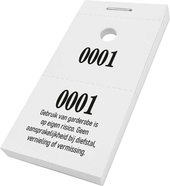 CombiCraft Garderobebonnen Geel - 1000 Stuks Met Ophanggat En 'Coat Check At Own Risk'