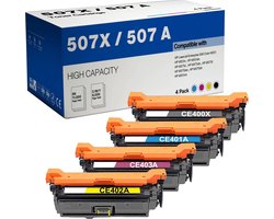 weCare 4-pack - Toner geschikt voor HP Laserjet Enterprise 500 color M551 M551dn M551n M551xh M570 M570dn M570dw M575 M575c M575dn M575f MFP HP 507X 507A…