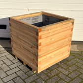 AMISHOUT - Jardinière carrée en bois 70x70x70 cm - naturel - jardinière d'extérieur