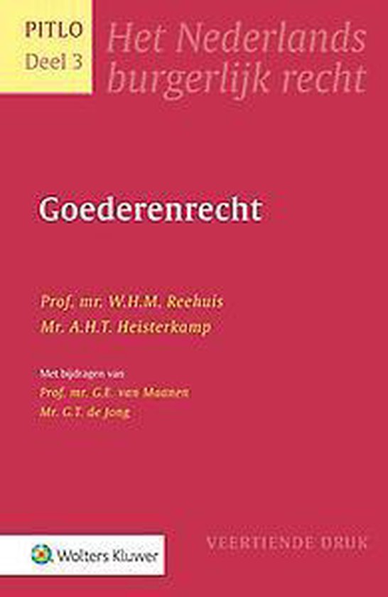 Boek cover Pitlo 3 - Goederenrecht van W.H.M. Reehuis (Hardcover)