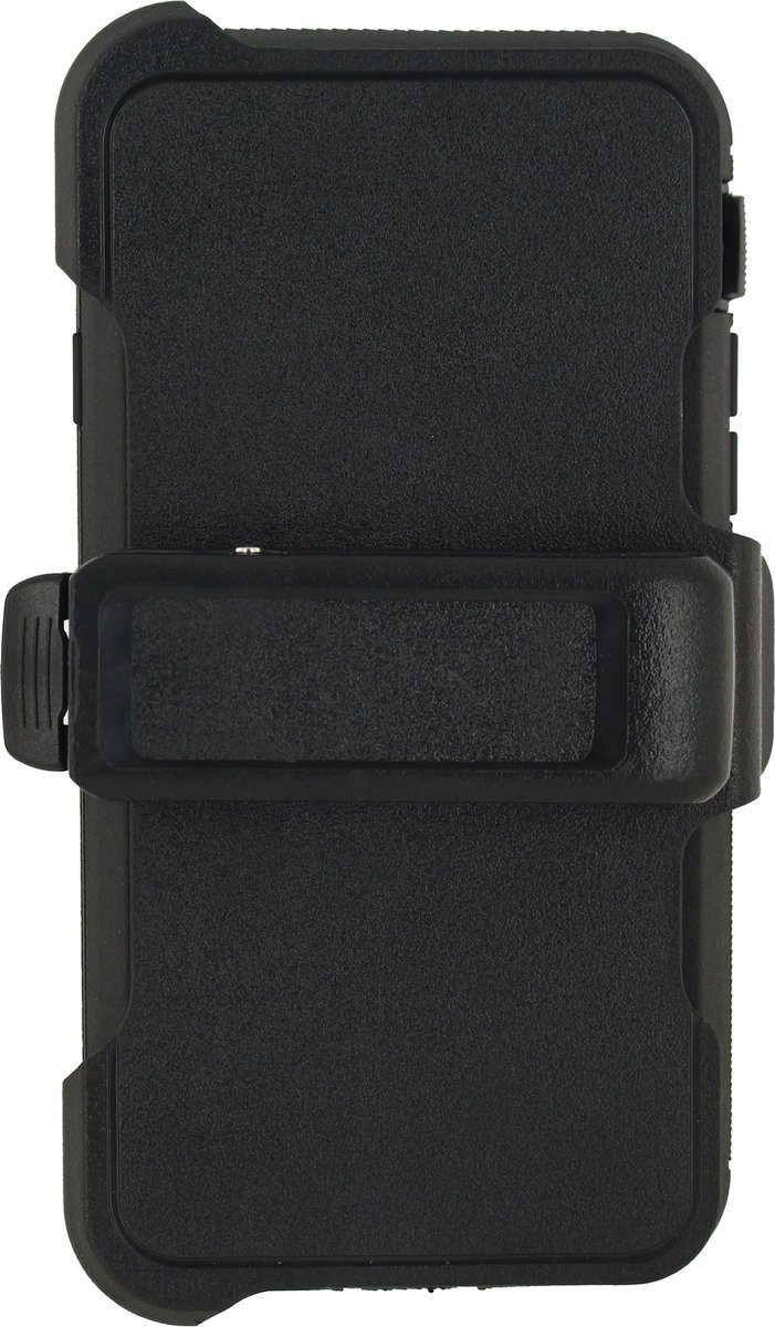 Xccess Hoesje geschikt voor Apple iPhone SE (2022) Telefoonhoesje Hardcase | Xccess Survivor Essential Backcover Shockproof met Standaard | Schokbestendig iPhone SE (2022) Telefoonhoesje | Anti Shock Proof - Zwart