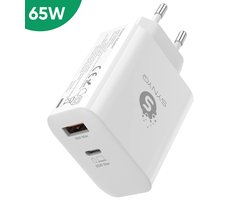 Synyq 65W GaN2 Super Snellader - 2 Poorten - Gecertificeerd - USB Adapter - Snellader usb c - Usb c lader - Usb c oplader - Usb c adapter