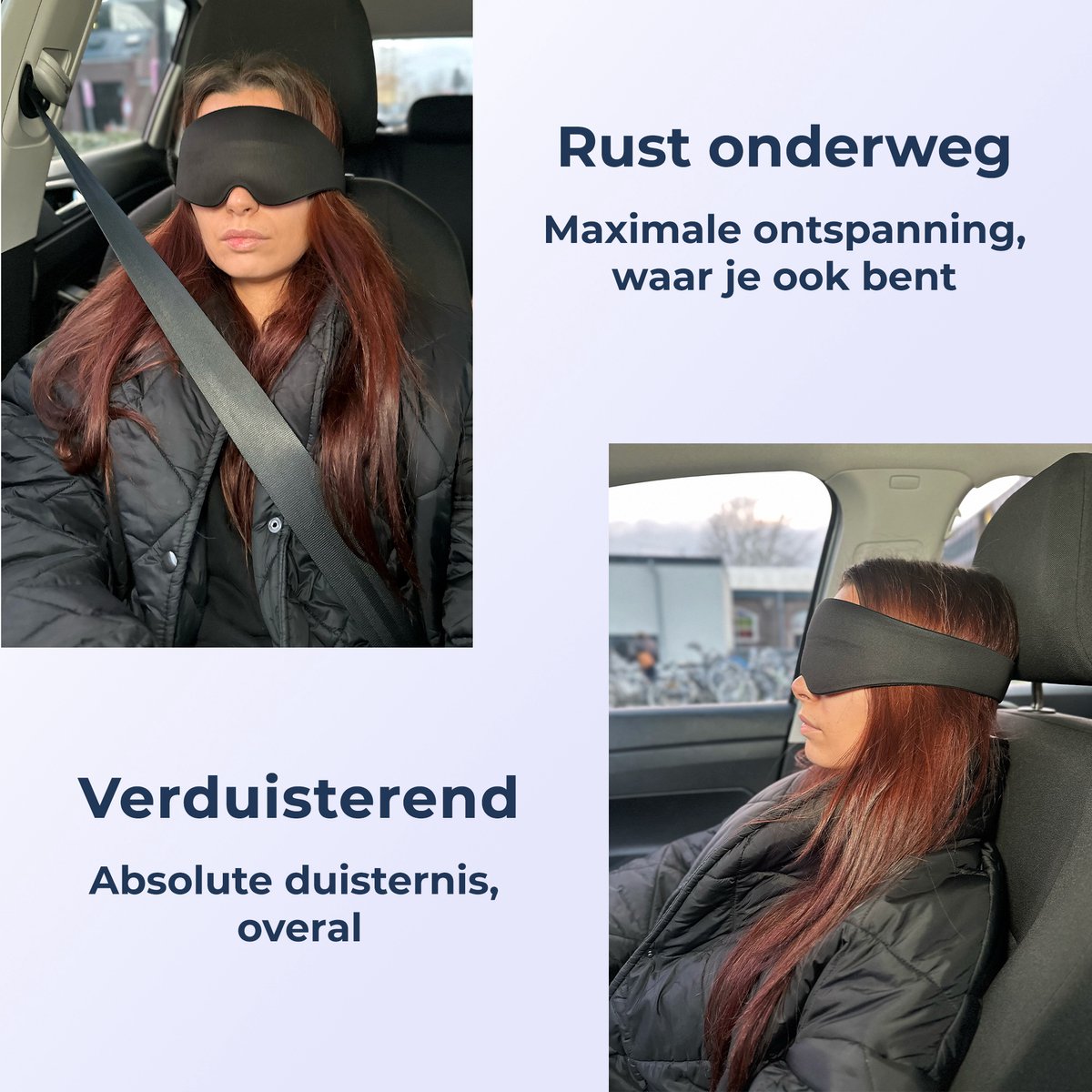 Velosia Premium Slaapmasker - Luxe Oogmasker - 100% Verduisterend - 3D Traagschuim - Mannen & Vrouwen - Zwart — afbeelding 4
