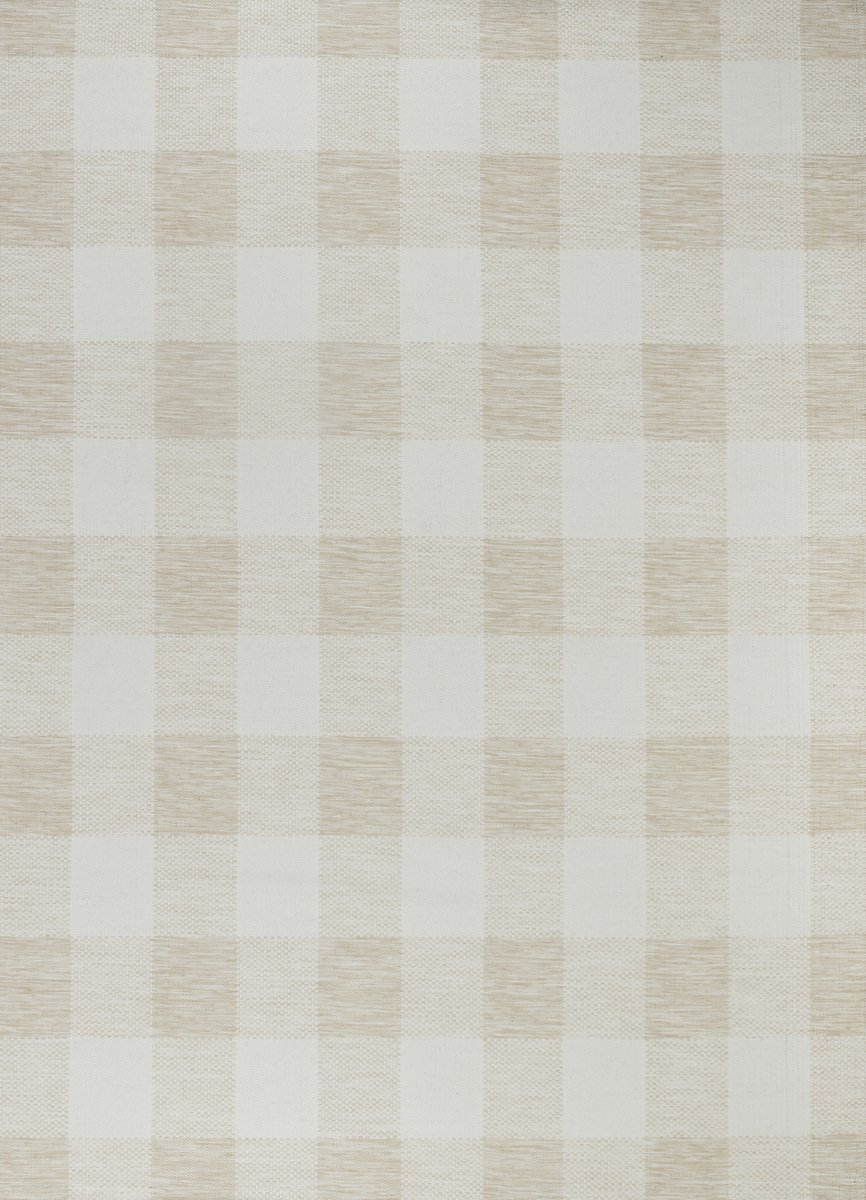 SURYA - BIDDI - Geruit beige tapijt – Voor binnen en buiten