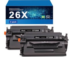 weCare 2-pack - Geschikt voor HP 26X / CF-226X Toner cartridge Zwart - Geschikt voor HP LaserJet Pro M402DN - M402DNE - M402DW - M402N - M426DW - M426FDW