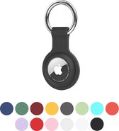 JUALL AirTag Sleutelhanger - AirTag Houder - AirTag Hanger - AirTag Hoesje - Geschikt voor Apple AirTag - Siliconen Zwart