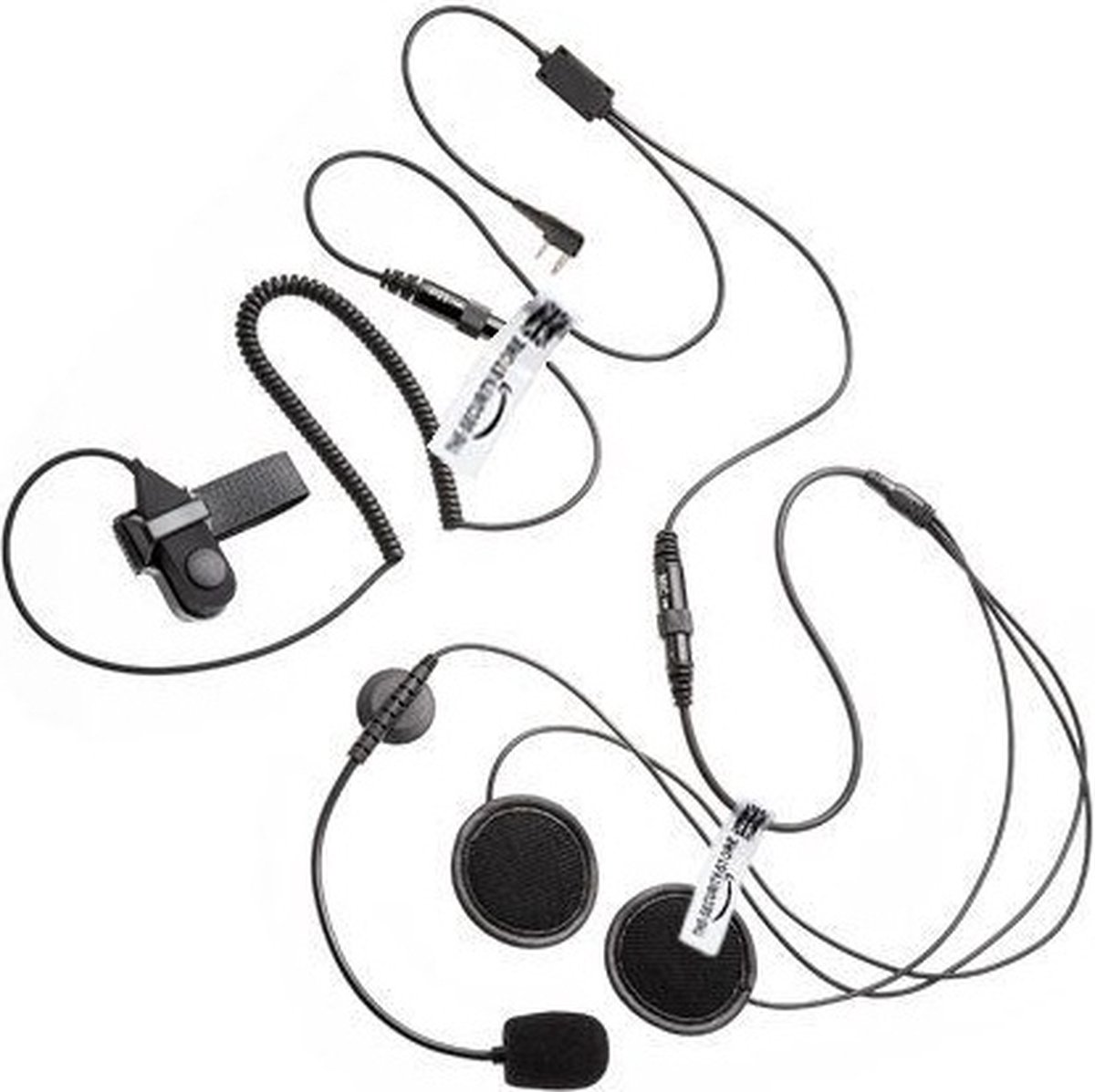 DerComms® Motorhelm headset met PTT knop voor Kenwood TK portofoons - Open