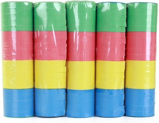 5x Serpentines 4 blokkleuren (4 meter)