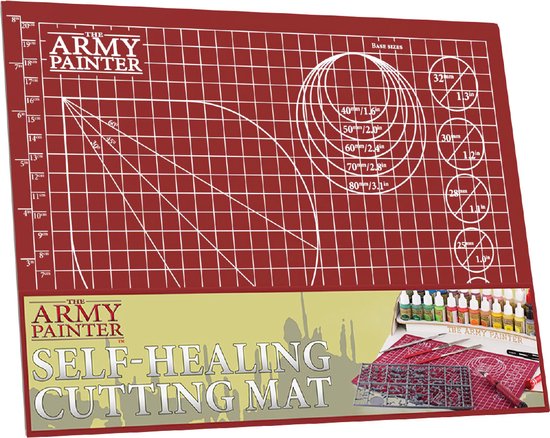 The Army Painter Self-Healing Cutting Mat, Double Sided PVC Non-Slip Mat, 3-Ply Gridded Miniature and Model Cutting Board, A4, Tabletop Roleplaying, Boardgames, and Wargames Miniature Modelling