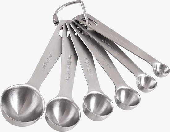 Magnetische RVS Dubbelzijdige Meetlepels Set van 8 - Droge en Vloeibare Ingrediënten Meten