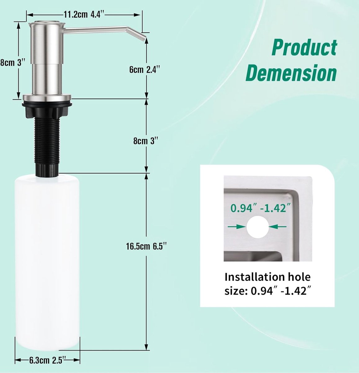 Keuken Tool Rvs Zeepdispenser Met Flexibele Siliconen Slang Voor Gemakkelijk Vullingen Voor Badkamer En Keuken