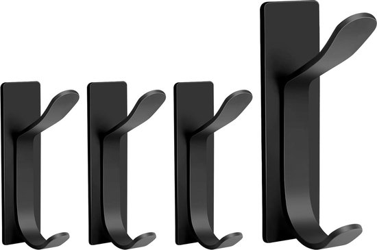 Haakje 4x rechthoek 180x45mm mat zwart | Webshop