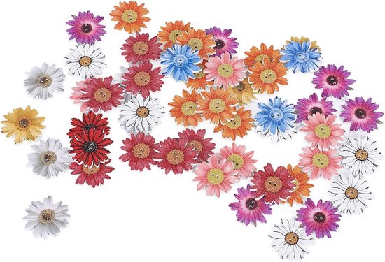Boutons de fleurs en forme de chrysanthème - Boutons en bois plats mignons et sûrs pour Cadres photo - Contenu nécessaire.