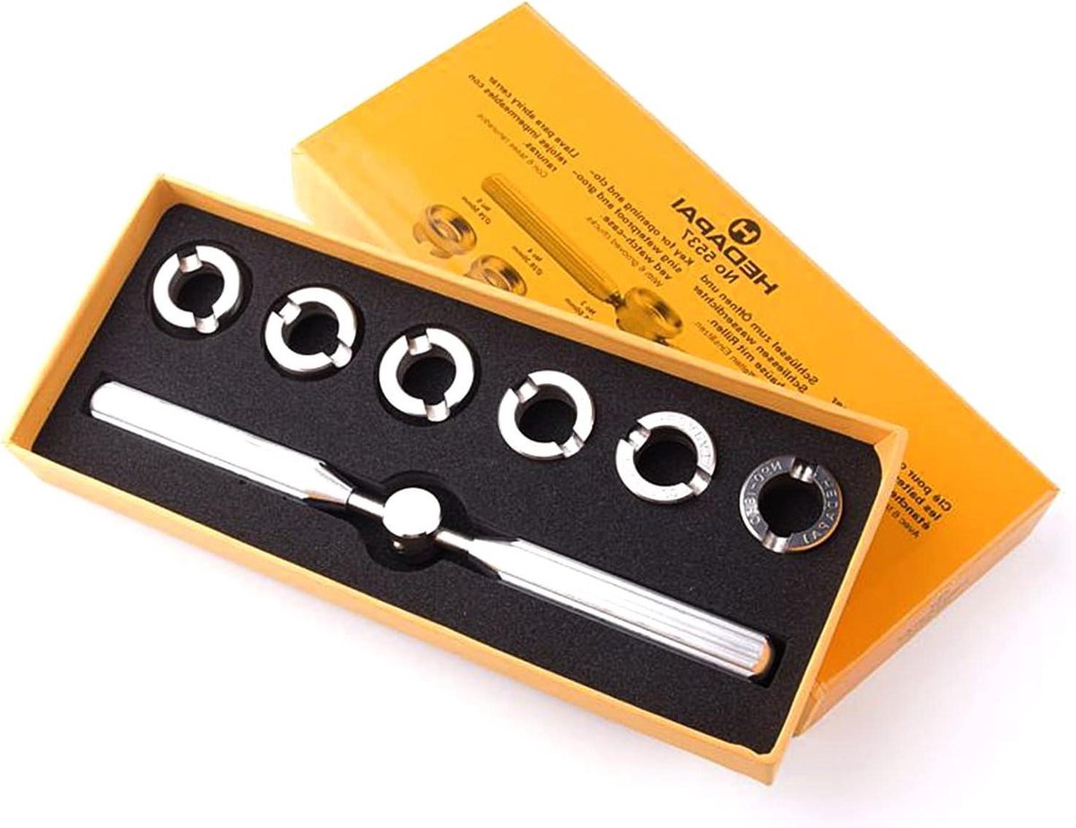 Horlogekast Cover Opener Remover Moersleutel Dies Reparateur Gereedschapsset - Oyster Horlogereparatiegereedschapsset met inbegrepen sleutel en zes gegroefde wordt geleverd met - Content 5537 .