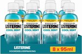 Listerine Mondwater Cool Mint - mondspoeling - intens frisse muntsmaak - langdurige frisse adam - 8 x 95 ml