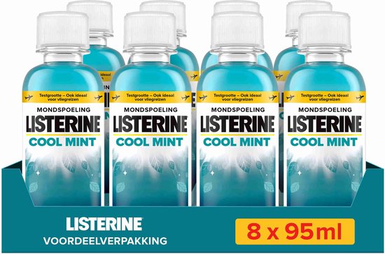 Foto: Listerine mondwater cool mint mondspoeling intens frisse muntsmaak langdurige frisse adam 8 x 95 ml