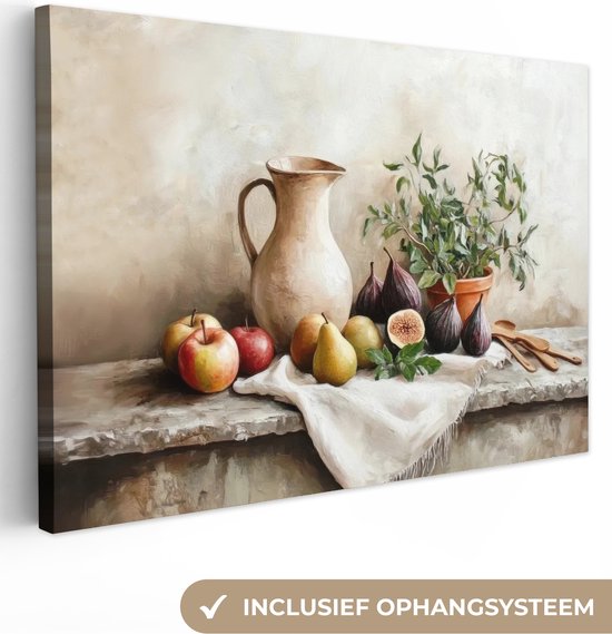 Canvas schilderij 120x80 cm - Exclusieve wanddecoratie Fruit - Kruiden - Landelijk - Muurdecoratie woonkamer - Slaapkamer decoratie - Kamer accessoires - Schilderijen op canvas