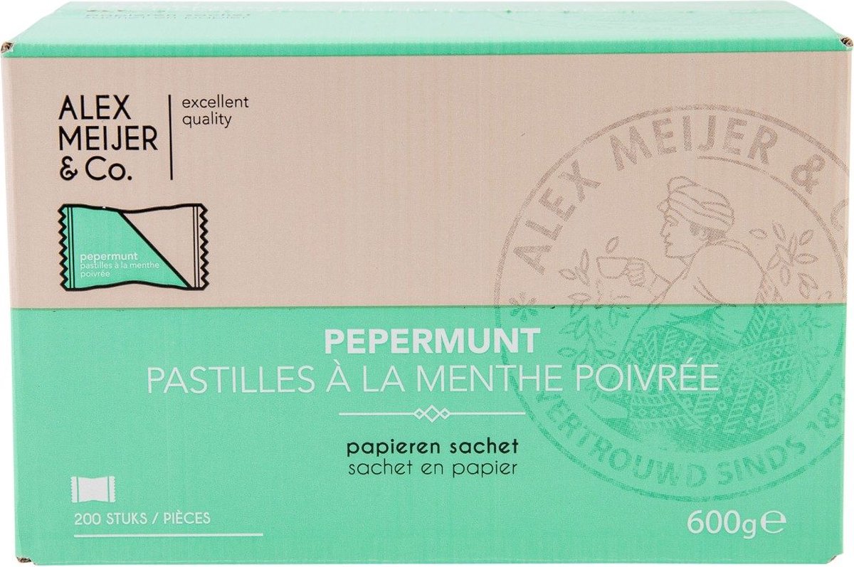 Alex Meijer Pepermunt pastilles Doos 200 stuks x 3 gram