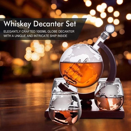 Maverton Personalised Whiskey Set For Man - Carafe With 2/4/ 6 Glasses - View #3