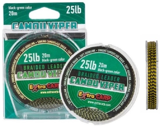 EXC Camou Viper - 25lb - 20m - Groen/Zwart - Karper Onderlijnmateriaal - Onderlijn Karpervissen - Hooklink Leader - Rigmateriaal van EXC — afbeelding 4