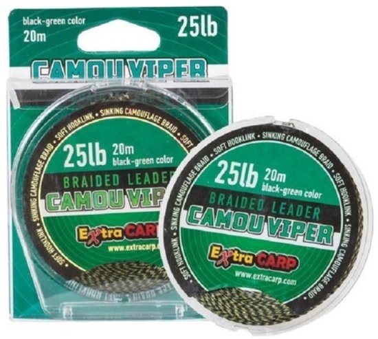 EXC Camou Viper - 25lb - 20m - Groen/Zwart - Karper Onderlijnmateriaal - Onderlijn Karpervissen - Hooklink Leader - Rigmateriaal van EXC — afbeelding 3