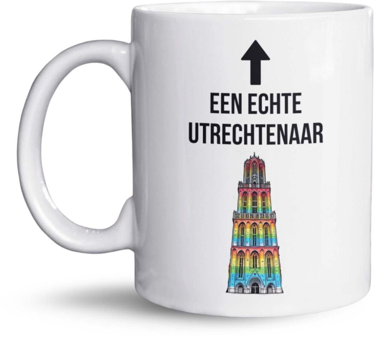 NietMokken.nl – Een Echte Utrechtenaar Mok – Domtoren Regenboog Mok – Utrecht Mok – LGBTQ+ Mok – Grappige Mok – Cadeau voor Homoseksuele Utrechters