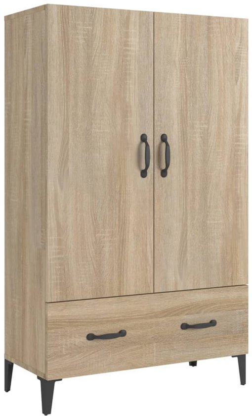 Hoge kast 70x31x115 cm bewerkt hout sonoma eikenkleurig