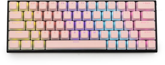 60% Mechanisch Gaming Keyboard – Pudding keycaps - RGB - Bedraad