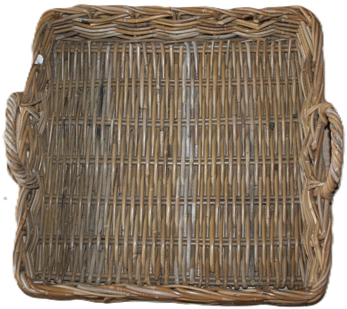 Maison Péderrey Dienblad Serveerblad Rotan Hout Naturel Breed 40 cm Lengte 40 cm hoog 4 cm