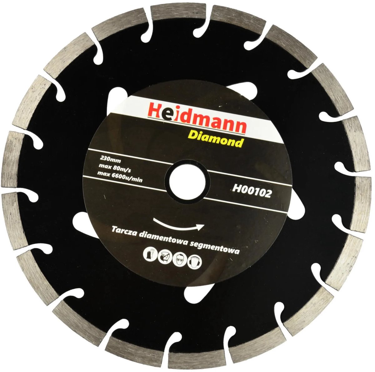 Heidmann Diamantschijf - Gesegmenteerd - 230 mm - Voor Nat en Droog Gebruik - Zwart