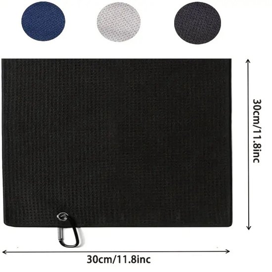 Nivard Golf Handdoek - Golfhanddoek - Golf Accessoires - Towel - Comfortabel - Zwart+Grijs+Blauw van Nivard — afbeelding 2
