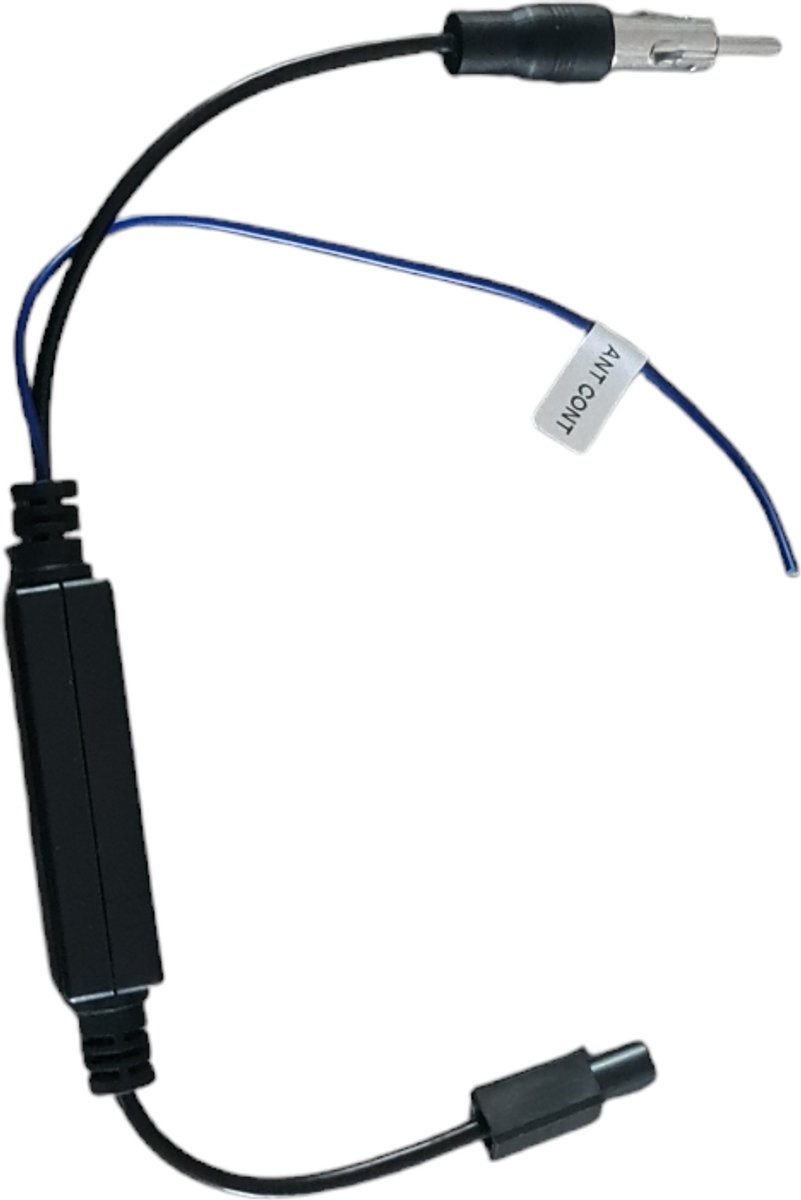 Fakra Z (m) - DIN (m) auto antenne adapter met fantoomvoeding - RG174 - 50 Ohm / zwart - 0,20 meter