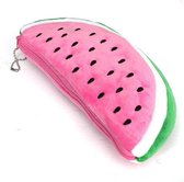 Pennen etui | watermeloen | fluffy | roze/wit/groen