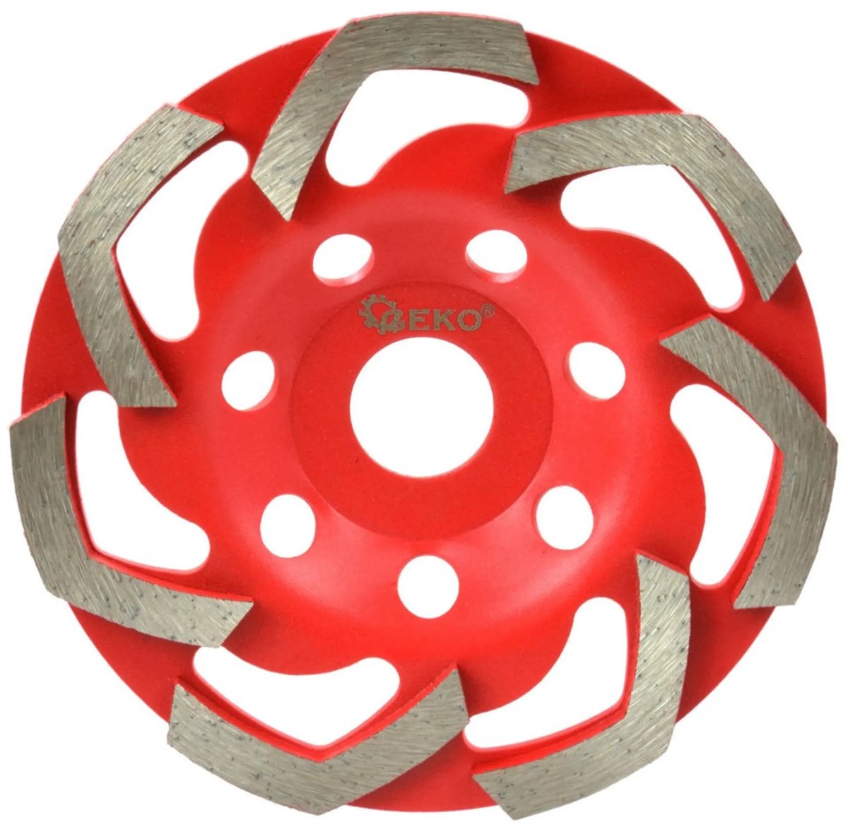 GEKO Diamant slijpschijf - turbo ontwerp - 125 mm - 5 mm segment - rood